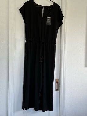 Boston Proper Black V-Neck Travel Jumpsuit